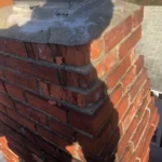 Chimney brick deterioration requiring masonry repair