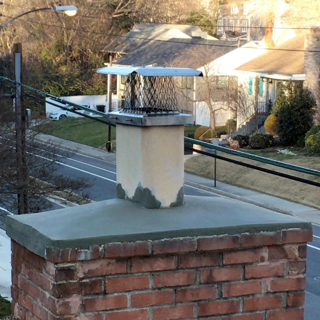 Cracked chimney crown allowing water to enter chimney in Indiana